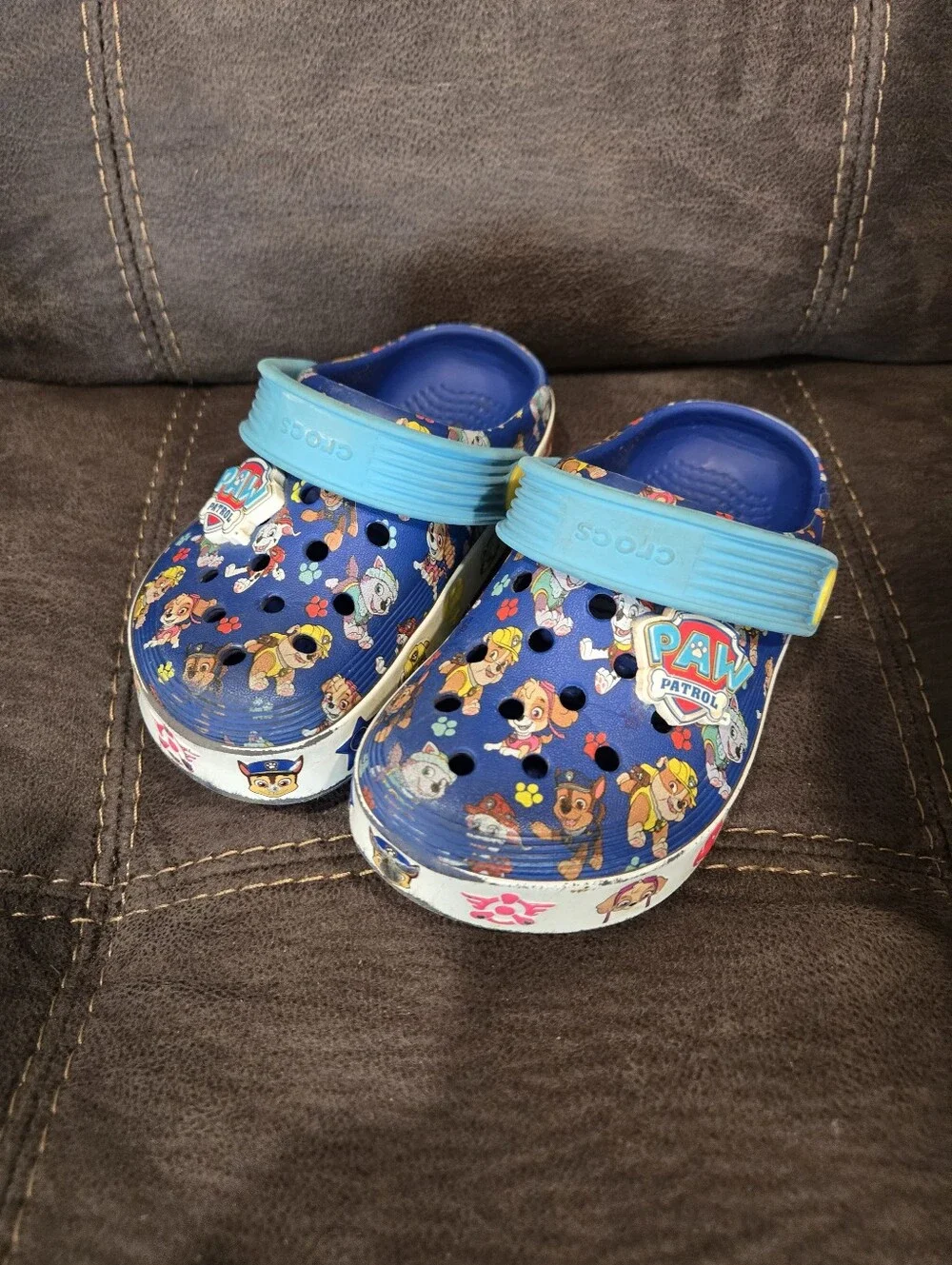 Paw Patrol Blue Kids Crocs with Light Blue Strap
